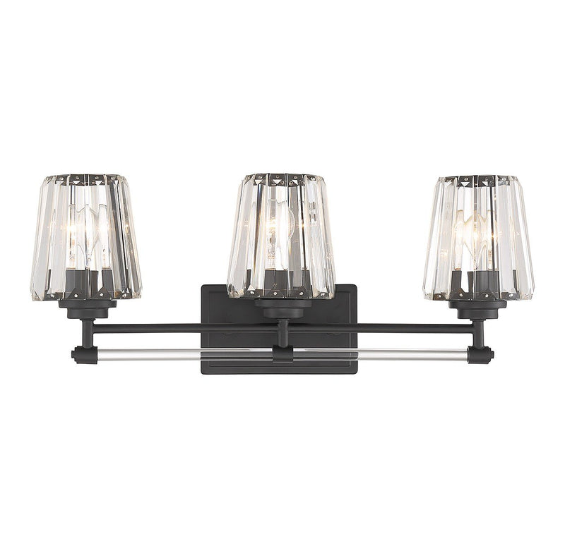 Garnet 3-Light Bath Vanity Light in Matte Black