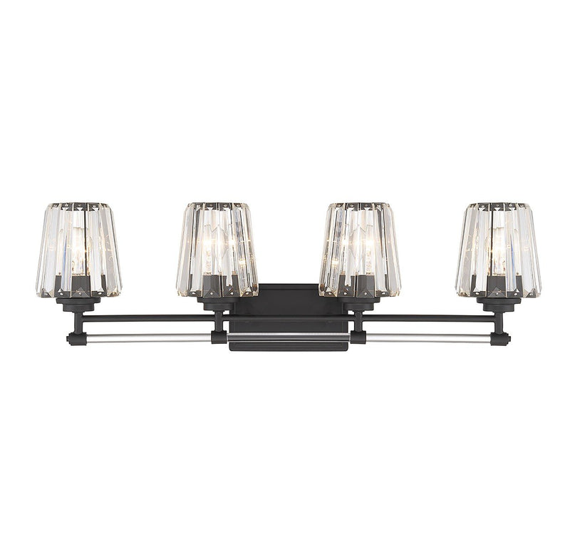 Garnet 4-Light Bath Vanity Light in Matte Black