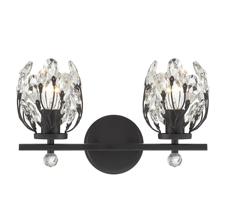 Moreno 2-Light Bath Vanity Light in Matte Black