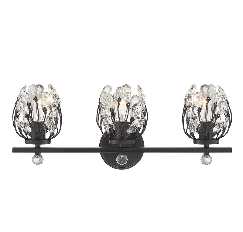 Moreno 3-Light Bath Vanity Light in Matte Black