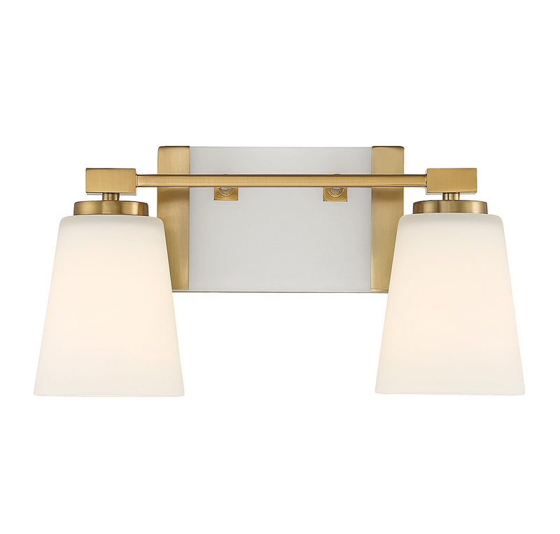 Darby 2-Light Bath Vanity Light in Warm Brass