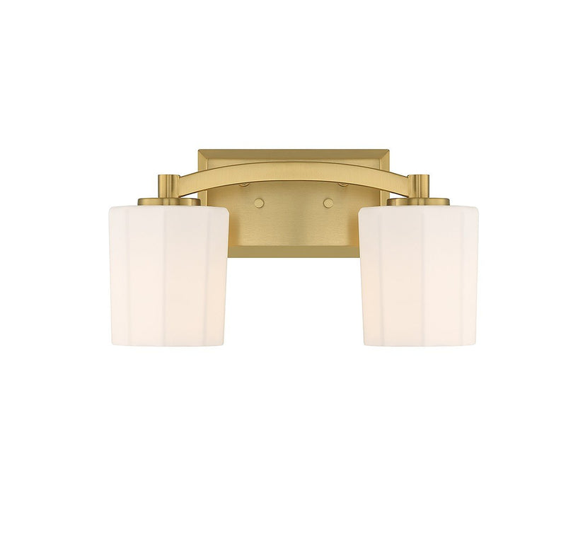 Whitney 2-Light Bath Vanity Light in Warm Brass