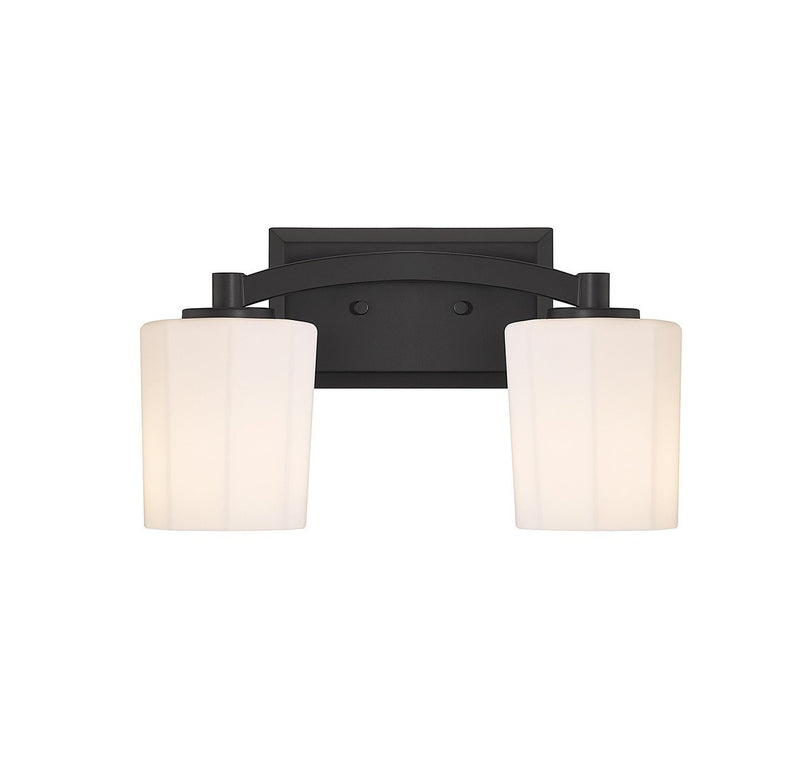 Whitney 2-Light Bath Vanity Light in Matte Black