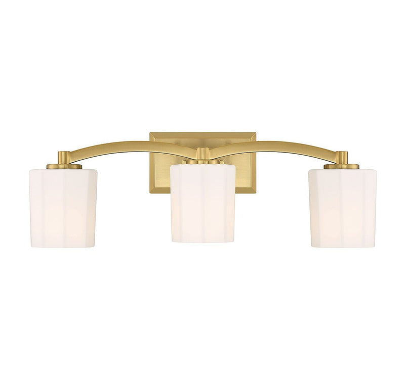 Whitney 3-Light Bath Vanity Light in Warm Brass