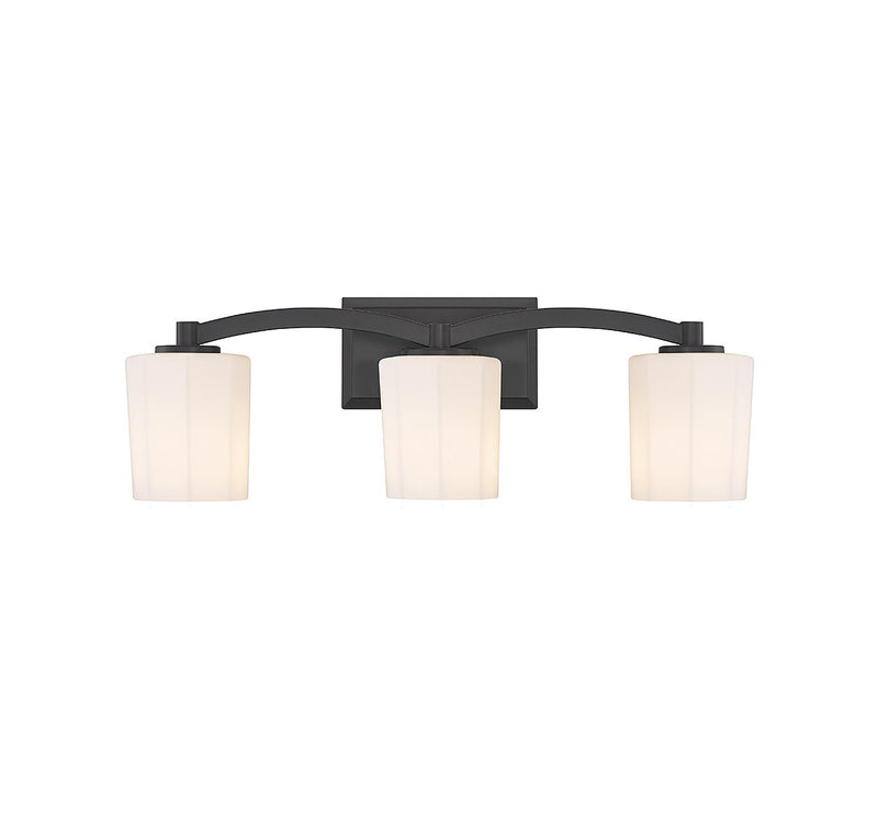 Whitney 3-Light Bath Vanity Light in Matte Black