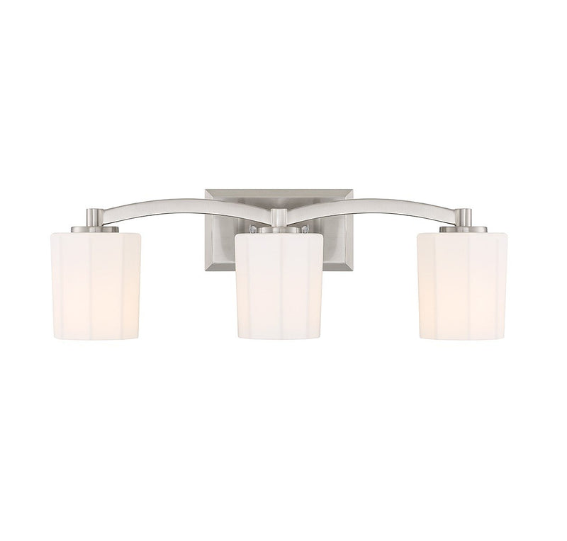 Whitney 3-Light Bath Vanity Light in Satin Nickel