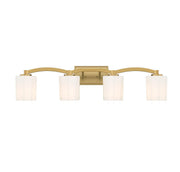 Whitney 4-Light Bath Vanity Light in Warm Brass