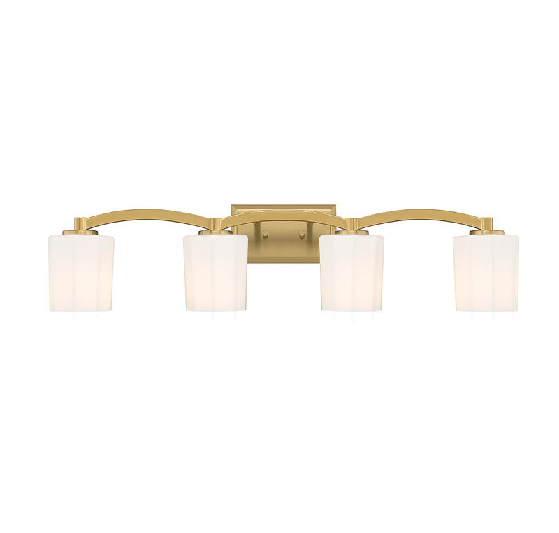 Whitney 4-Light Bath Vanity Light in Warm Brass