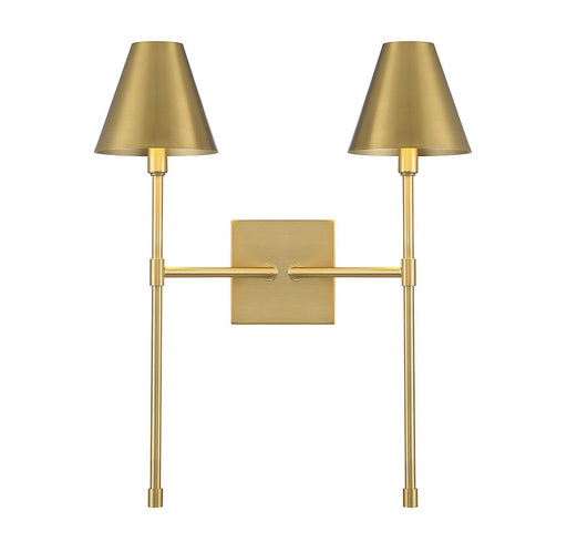 Jefferson 2-Light Wall Sconce in Warm Brass