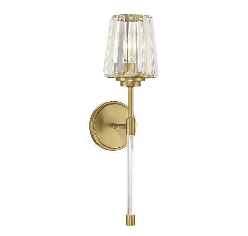 Garnet Wall Sconce in Warm Brass