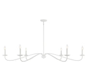 Linear Candle 62" 6-Light Chandelier in Bisque White