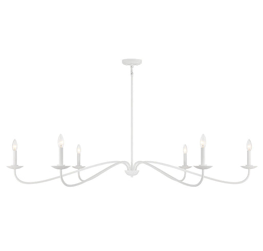 Linear Candle 62" 6-Light Chandelier in Bisque White