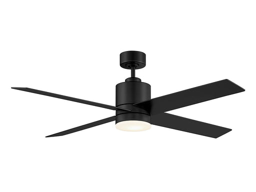 Contemporary 52" LED Ceiling Fan with Frosted Glass in Matte Black