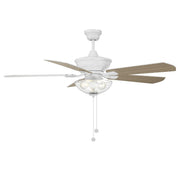 Modern 52" 2-Light Outdoor Ceiling Fan in White