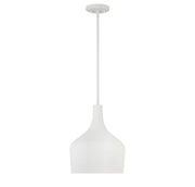 Metal Teardrop 10" 1-Light Pendant in Bisque White