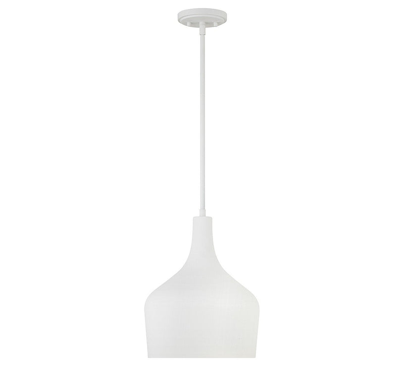 Metal Teardrop 10" 1-Light Pendant in Bisque White