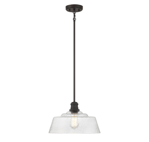 Vintage Glass Bell 15" 1-Light Pendant in Oil Rubbed Bronze