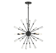Sputnik Crystal Accent 26" 5-Light Chandelier in Matte Black