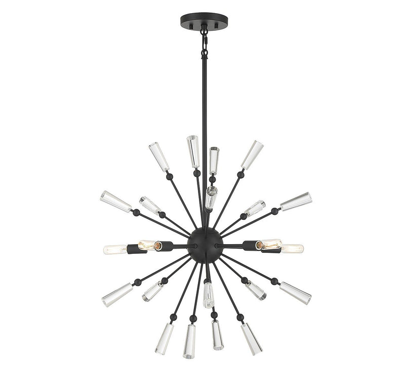 Sputnik Crystal Accent 26" 5-Light Chandelier in Matte Black