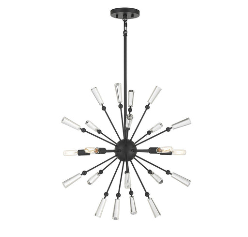 Sputnik Crystal Accent 26" 5-Light Chandelier in Matte Black