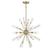 Sputnik Crystal Accent 26" 5-Light Chandelier in Natural Brass