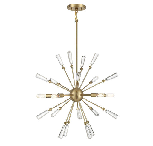 Sputnik Crystal Accent 26" 5-Light Chandelier in Natural Brass