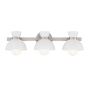 Modern Exposed-Bulb 24" 3-Light Bath Vanity Light in Brushed Nickel