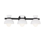 Modern Exposed-Bulb 24" 3-Light Bath Vanity Light in Matte Black