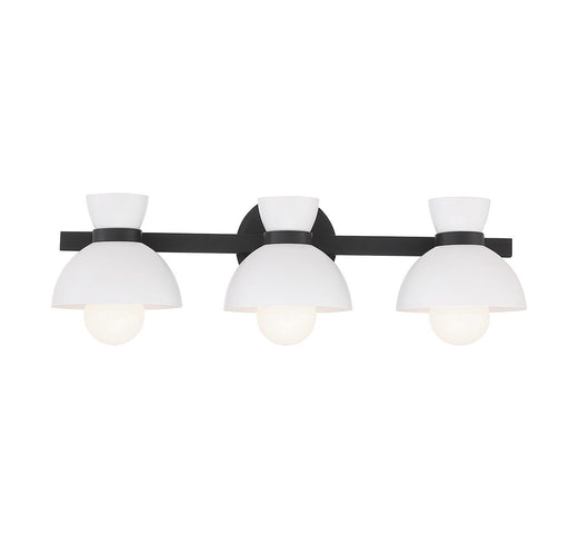 Modern Exposed-Bulb 24" 3-Light Bath Vanity Light in Matte Black