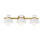 Modern Exposed-Bulb 24" 3-Light Bath Vanity Light in Natural Brass