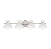 Modern Exposed-Bulb 33.5" 4-Light Bath Vanity Light in Brushed Nickel