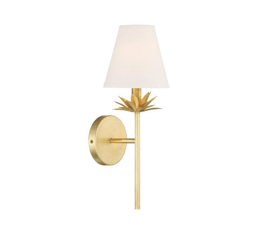 Vintage Linen Shade 17" 1-Light Wall Sconce in True Gold