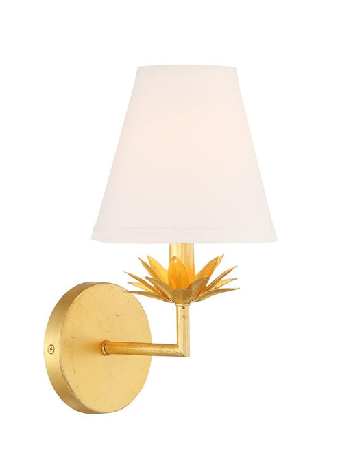 Vintage Linen Shade 12" 1-Light Wall Sconce in True Gold