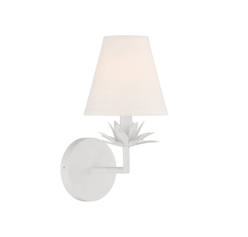 Vintage Linen Shade 12" 1-Light Wall Sconce in White