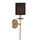 Linen Shade 18" 1-Light Bath Sconce in True Gold