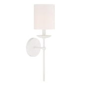 Linen Shade 18" 1-Light Bath Sconce in White