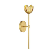 Modern Torchiere 1-Light Wall Sconce in True Gold