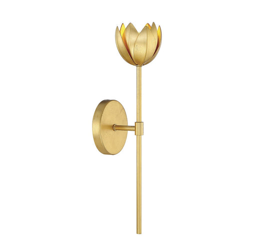 Modern Torchiere 1-Light Wall Sconce in True Gold
