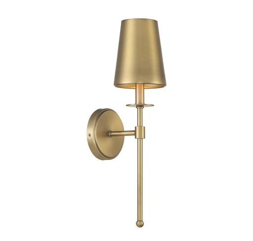 Tall Metal Shade 20" 1-Light Wall Sconce in Natural Brass