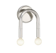 Slim Exposed-Bulb 2-Light Wall Sconce in Polished Nickel