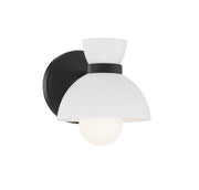 Open Metal Shade Globe Bulb 1-Light Bath Sconce in Matte Black