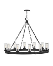 Sawyer 12-Light Outdoor Chandelier in Black