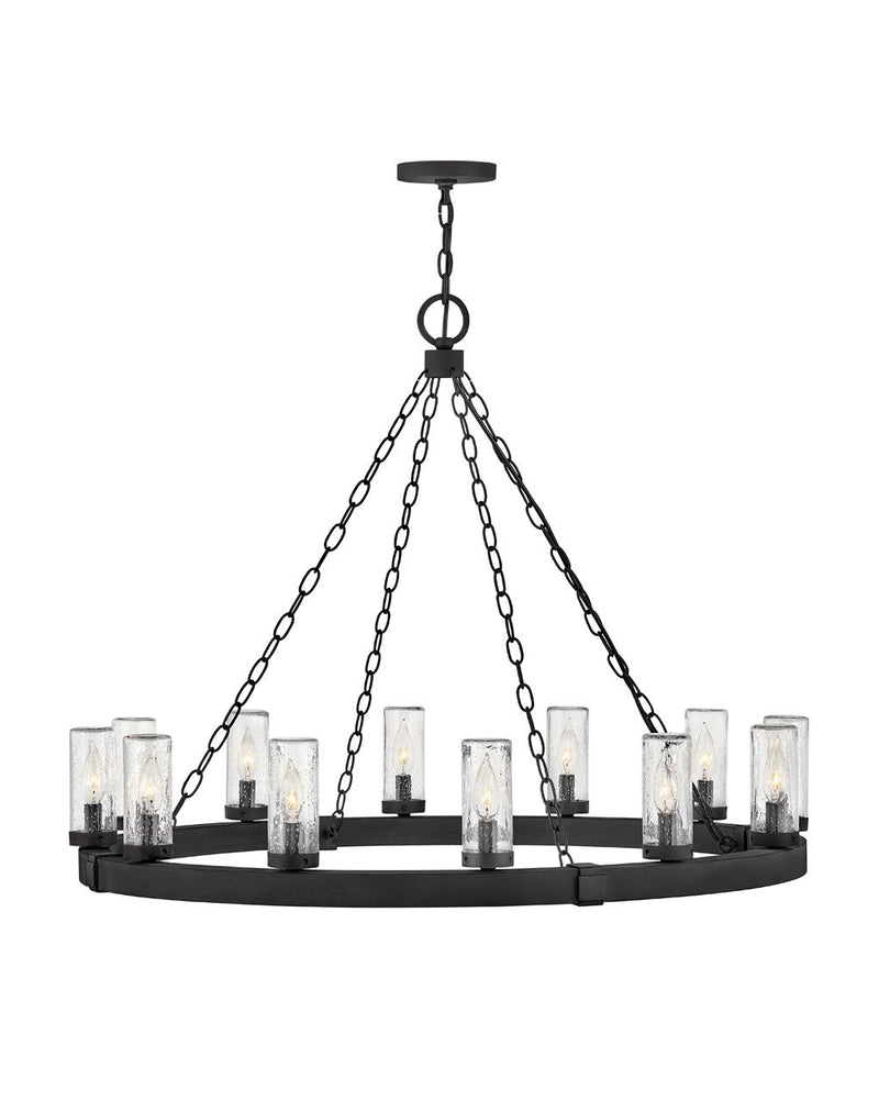 Sawyer 12-Light Outdoor Chandelier in Black