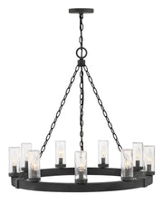 Sawyer 9-Light Outdoor Chandelier in Black
