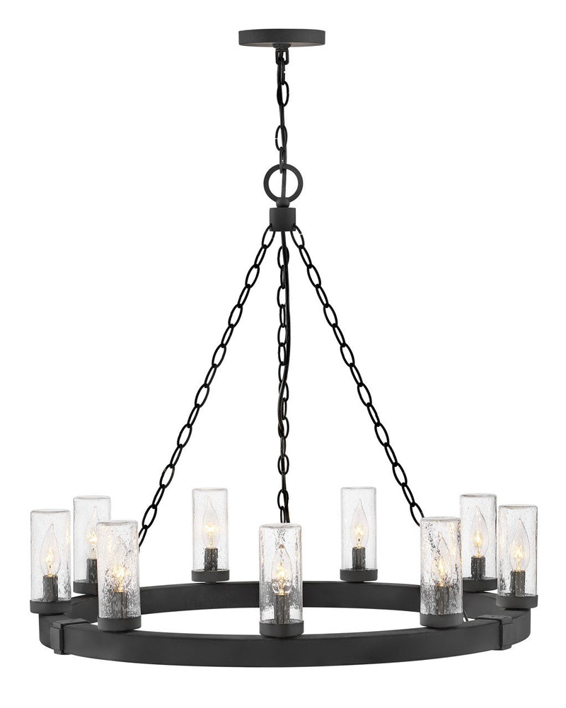 Sawyer 9-Light Outdoor Chandelier in Black