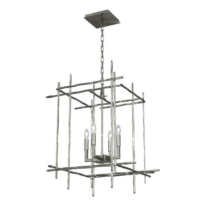 Tura 4-Light Medium Chandelier in Sterling - 101316-SKT-85 by Hubbardton Forge