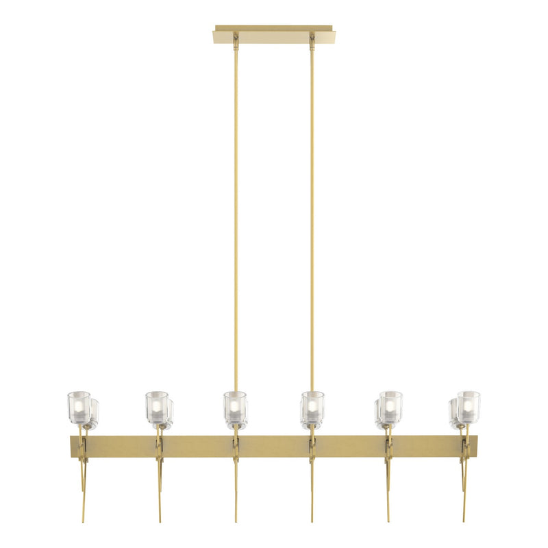 Echo 12-Light Linear Pendant in Modern Brass - 131525-SKT-MULT-86-YC0369 by Hubbardton Forge
