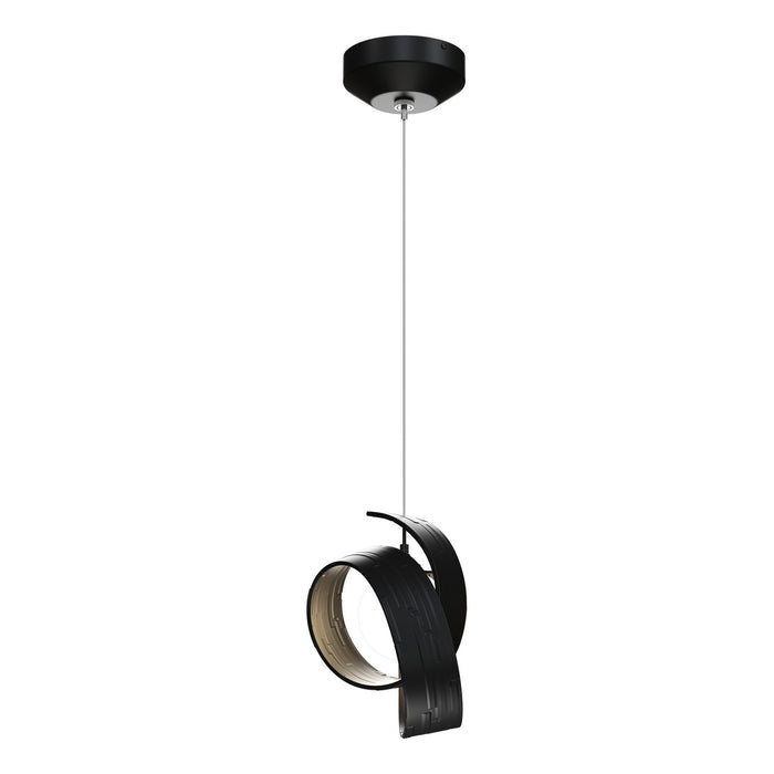 Riza Low Voltage Mini Pendant in Black - 161186-SKT-STND-10-GG0711 by Hubbardton Forge