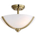20031SWSBR- Deven 3-Light Semi-Flush Mount in Satin Brass by Maxim