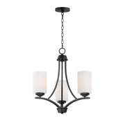20033SWBK- Deven 3-Light Chandelier in Black by Maxim